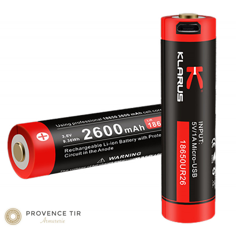 Batterie rechargeable prise micro USB pour lampe  AR10/FX10/RS11/ST15/XT11/XT2C